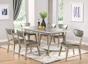 Amiable Dining Table, Light Gray & Antique Beige