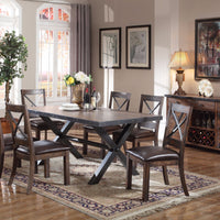Retro Looking Dining Table, Weathered Cherry & Black
