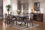 Retro Looking Dining Table, Weathered Cherry & Black