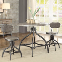 Beautiful Adjustable Counter Height Set, Gray Oak, 3 Piece Pack