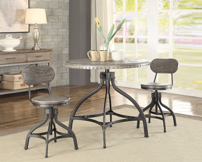 Beautiful Adjustable Counter Height Set, Gray Oak, 3 Piece Pack