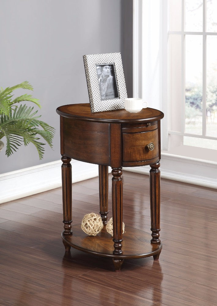 Alluring Side Table, Dark Oak Brown