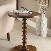 Astonishing Side Table With Round Top, Walnut