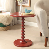 Astonishing Side Table With Round Top, Red