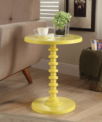 Astonishing Side Table With Round Top, Yellow