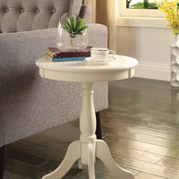 Astonishing Side Table With Round Top, White