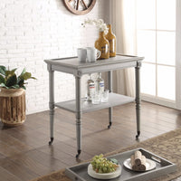 Wooden Serving Tray Table, Gray