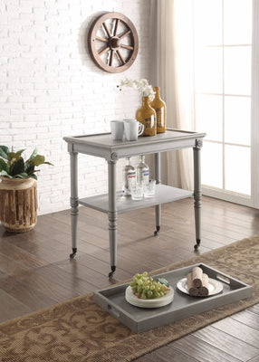 Wooden Serving Tray Table, Gray