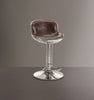 Astonishing Adjustable Stool with Swivel, Vintage Brown & Silver