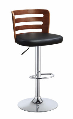 Adjustable Stool with Swivel, Black & Walnut Brown