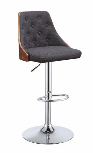 Astonishing Adjustable Stool with Swivel, Linen & Walnut Brown