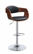 Chic Modish Adjustable Stool with Swivel, Black & Walnut Brown