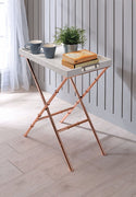 Chic Modish Tray Table, Ivory & Copper
