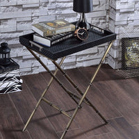 Astonishing Tray Table, Black Weave & Antique Gold