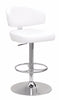 Soothing Adjustable Stool with Swivel, White & Chrome