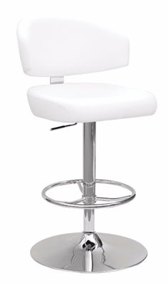 Soothing Adjustable Stool with Swivel, White & Chrome