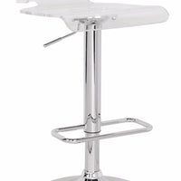 Smart Looking Adjustable Stool with Swivel, Clear & Chrome