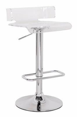 Smart Looking Adjustable Stool with Swivel, Clear & Chrome