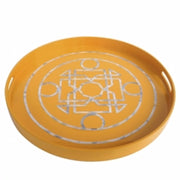 Alluring Round Lacquered Serving Tray, Yellow