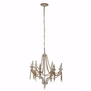 Traditional Style chained 6-Light Chandelier, White