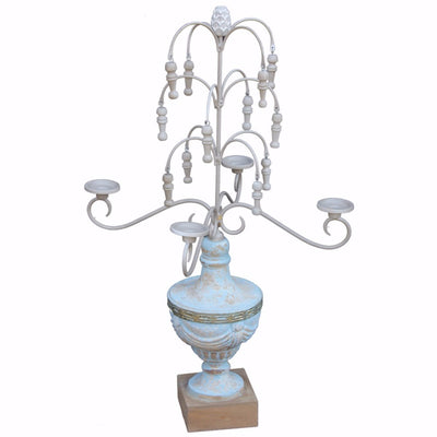 Wooden Chandelier Candle Holder, Blue