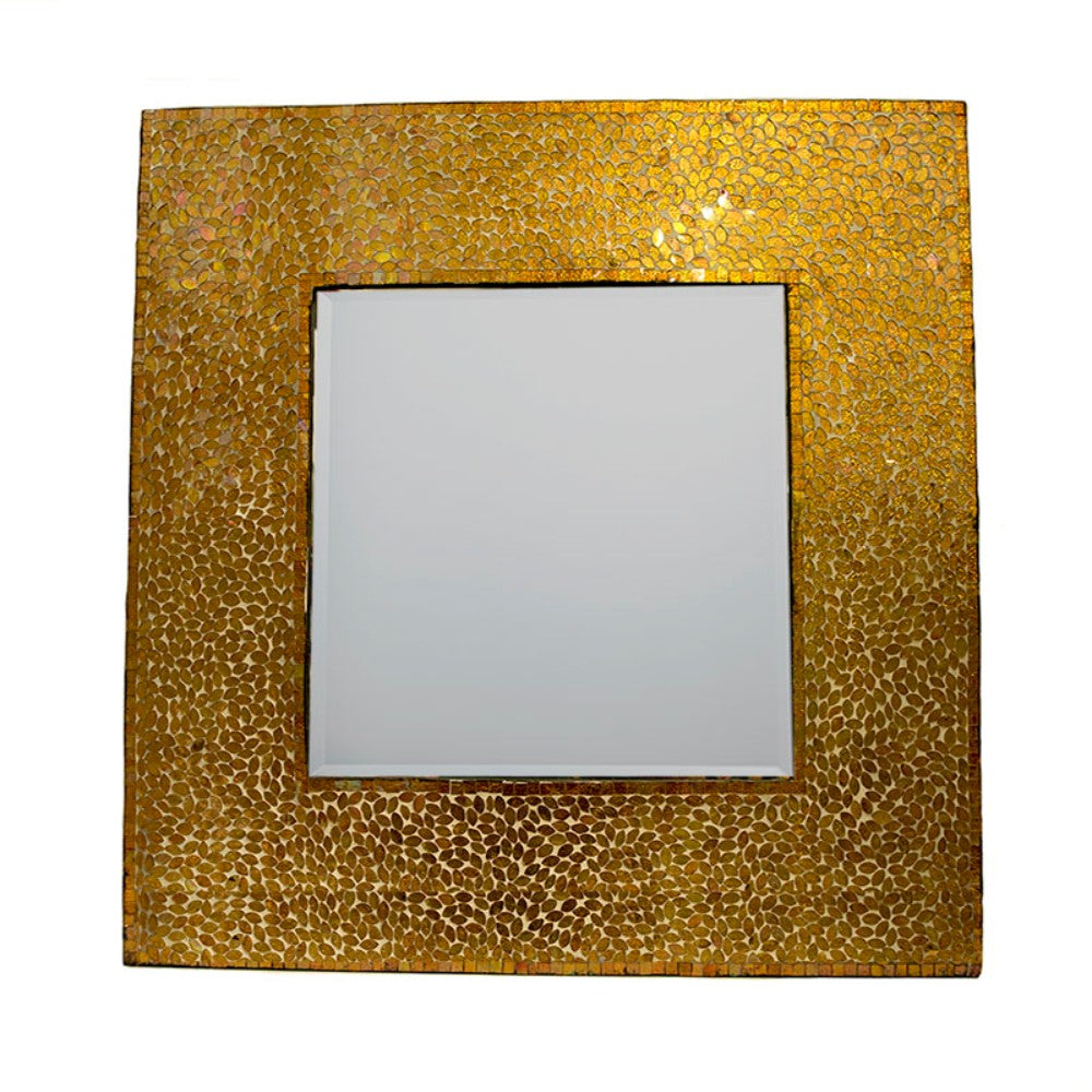 Enchanting Square Mosaic Patented Mirror, Gold
