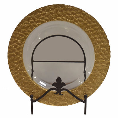 Well-designed Round Glass Charger Plate, Gold