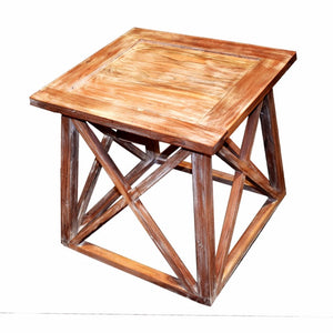 Traditional Style Solid Wooden Side Table, Brown