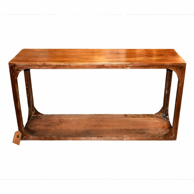Well-Made Rectangular Wooden Console Table, Brown