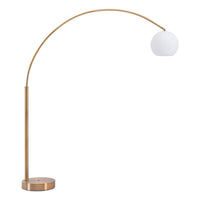 Brushed Brass Modern Arc Floor Lamp