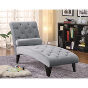 Fashionably Button Tufted Comfy Gray Chaise
