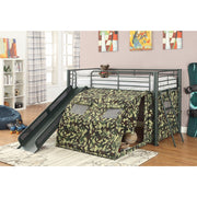 Glorious Bunk Bed with Slide and Tent, Green