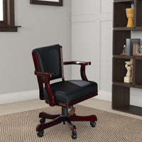 Expedient Upholstered Arm Game Chair, Green And Brown