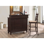 Contemporary Bar Unit with Wine and Stemware Storage, Brown
