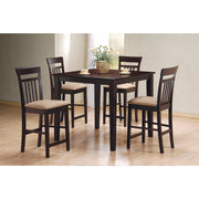 5 Piece Counter Height Dining Set , Brown