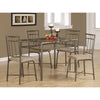 Contemporary 5 Piece Dining Set with Table and 4 Side Chairs, Brown