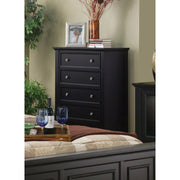 Wooden Chest With 5 Storage Drawers, Black