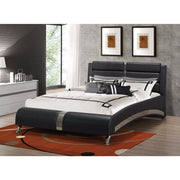 Modern Upholstered Queen Size Bed, Black