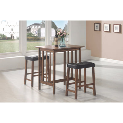 Contemporary Style 3 Piece Counter Height Set, Brown