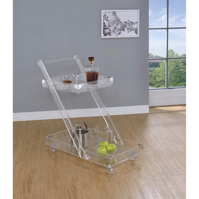 Contemporary Style Clear Acrylic Serving Cart