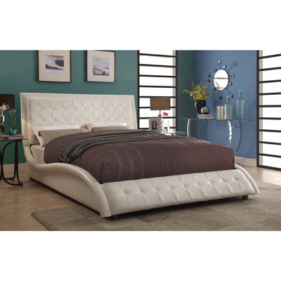 Contemporary Styled Soothing Upholstered Queen Size Bed, White