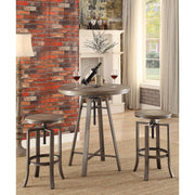 Contemporary Bar Table with Swivel Adjustable Height Mechanism, Brown