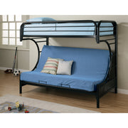 Casual Style Twin Over Futon Bunk Bed, Black