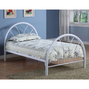 Modern Style Twin Size Metal Bed, White