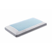 Queen Classic Memory Foam Pillow, White-Blue