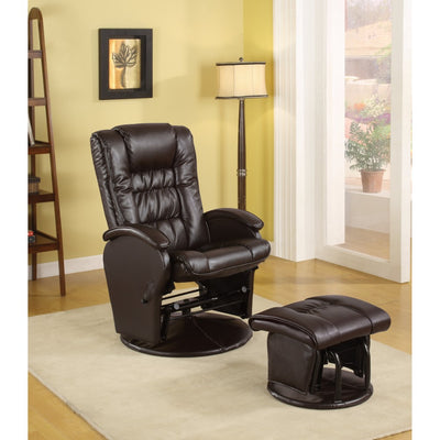 Opulently Functional Glider Chair With Ottoman, Brown