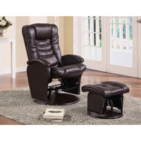 Practically Worth Glider Chair With Ottoman, Brown