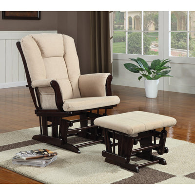 Functionally Appealing Glider Chair With Ottoman, Beige