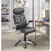 Leather, Designer Executive Chair with Adjustable Headrest, Gray