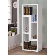 Hollow-Core TV Console and Bookcase Combination,  White